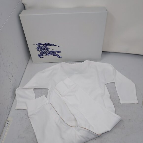 Burberry White Baby Check Bodysuit Bib Box - Picture 6 of 11